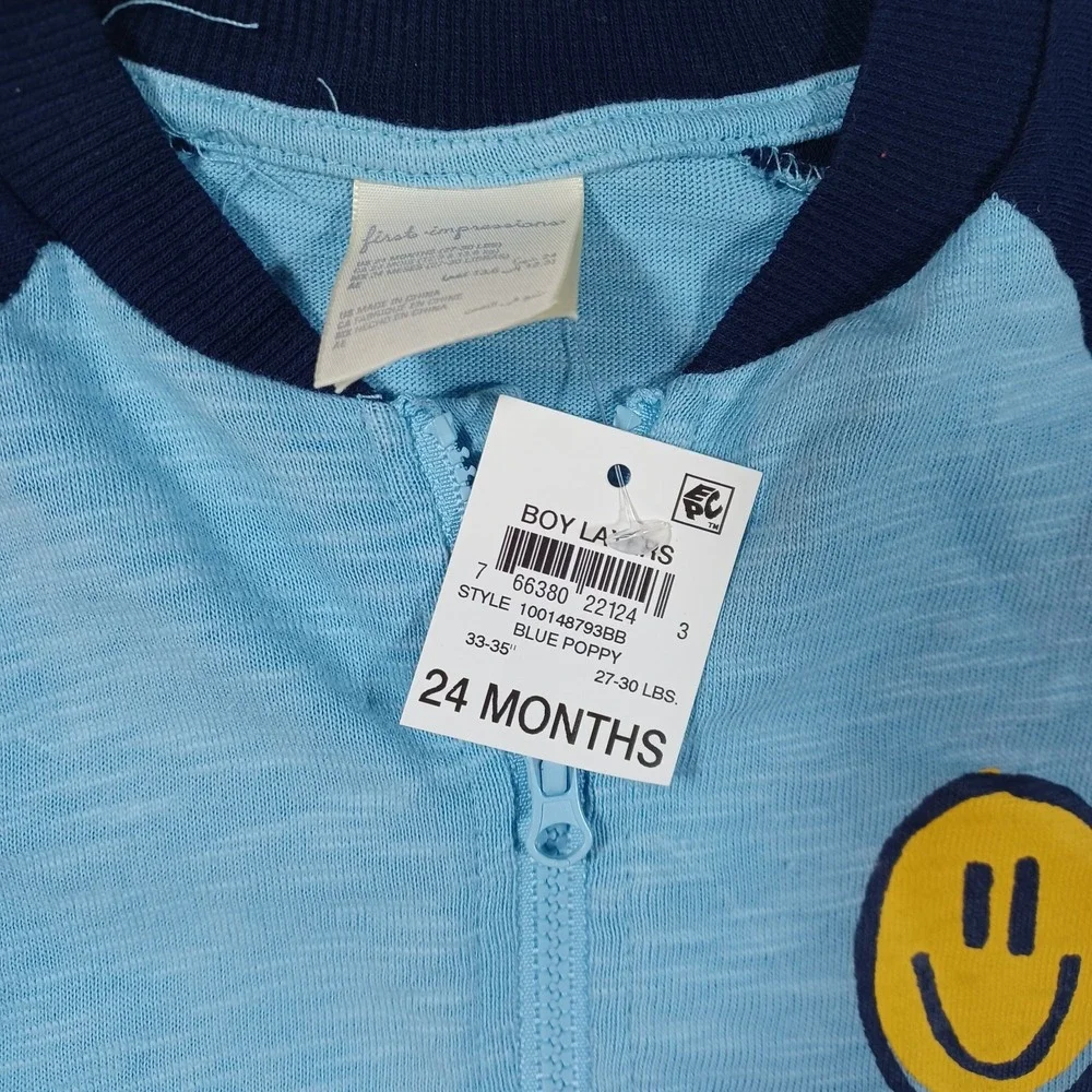 First‎ Impressions Baby Boys Smile Full-Zip Jacket Blue On Blue Size24 months
